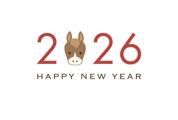 2026年午年年賀状　シンプルデザイン