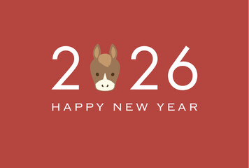 2026年午年年賀状　シンプルデザイン