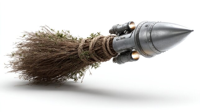 Magical Rocket: A fusion of whimsy and wonder, an extraordinary rocket made with a bundle of natural brush. Its futuristic design sparks imagination, invites adventure.