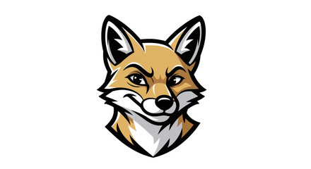 Obraz premium Intense Fox Mascot Head with Sharp Gaze and Detailed Fur.