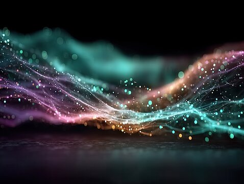 A futuristic abstract visualization of data transfer through