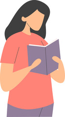 Aesthetic faceless people reading clip art set. Perfect for book lovers, journals, stickers, and cozy digital designs