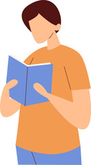 Fototapeta premium Aesthetic faceless people reading clip art set. Perfect for book lovers, journals, stickers, and cozy digital designs