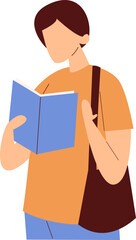 Aesthetic faceless people reading clip art set. Perfect for book lovers, journals, stickers, and cozy digital designs