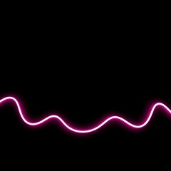 Pink Neon Wave Line on Black Background Bright Vibrant Abstract Artistic Design