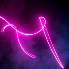 Vivid Pink Neon Light Shape on Dark Background for Modern Artistic Design