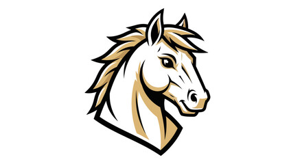 Majestic Horse Head Mascot Illustration with Detailed Mane and Features.