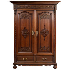 Antique french armoire with intricate carvings and ornate hardware