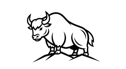 Majestic Yak Illustration - A Bold Symbol of Strength and Resilience.
