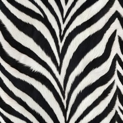 A realistic zebra fur texture, A black and white striped animal print background, Photorealistic image - Generative AI
