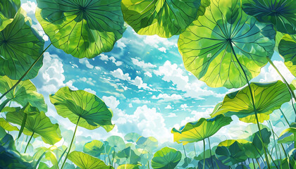 summer background with leaves