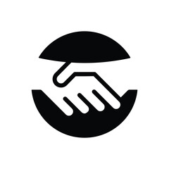 Circled Handshake Icon Representing Deal or Partnership