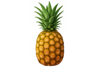 Pineapple presenting fresh tropical fruit, healthy food, and exotic summer taste on a transparent background