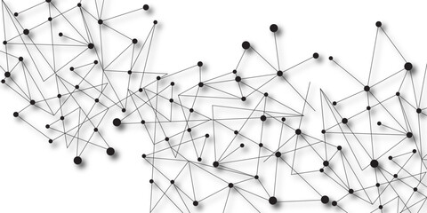 A beautiful Chaotic abstract line seamless pattern .Technology black illustration . Connected lines with dots .graphic background dots with connections for your design, illustration