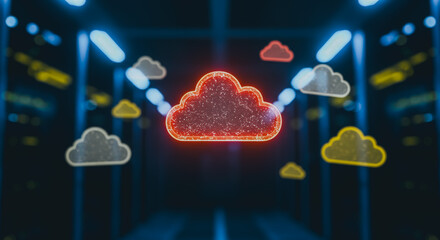 A dynamic digital cloudscape representing the seamless flow of data across the internet, set against a futuristic, technology-driven backdrop.