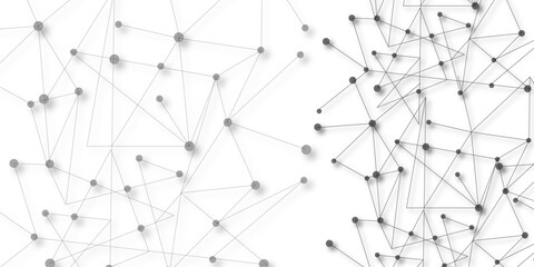 A beautiful Chaotic abstract line seamless pattern .Technology black illustration . Connected lines with dots .graphic background dots with connections for your design, illustration