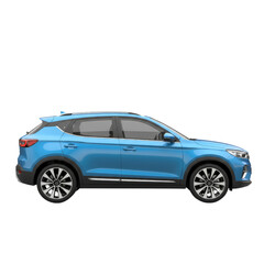 Obraz premium Sleek crossover vehicle in azure blue showcasing contemporary automotive design and style