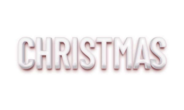 Christmas white font 3d effect