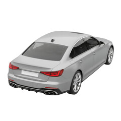 Sleek modern vehicle rendering showcasing luxurious automotive design against transparent backdrop