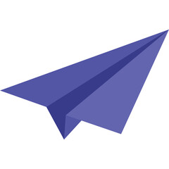 A Blue Paper Airplane Flying with a Transparent Background for Conceptual Themes of Travel and Imagination