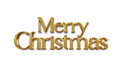 Christmas 3d gold label text