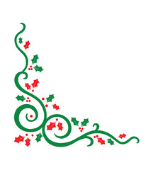 Festive Holly Swirl Border Design - A Beautiful Christmas Decorative Element