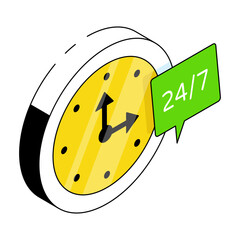 Creative design icon of round the clock 