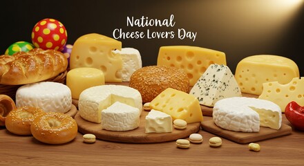 Celebrating National Cheese Lovers Day with Assorted Cheeses.