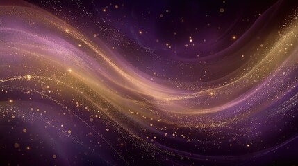 Fototapeta premium An abstract background filled with stars in shades of pink, purple, gold, and black, creating a mysterious yet elegant cosmic atmosphere.