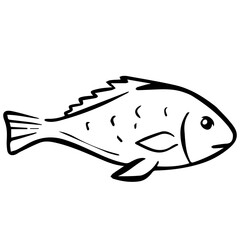 aesthetic seafood fish doodle for restaurant menu