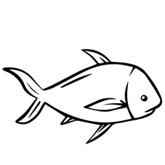 Fototapeta premium aesthetic seafood fish doodle for restaurant menu