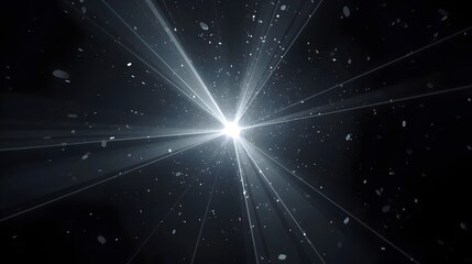 Cosmic Starburst Light Rays Dust Particles Abstract Dark Background