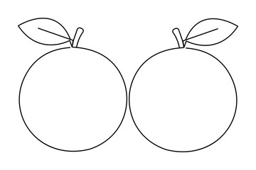 
Orange fruit continuous one line drawing minimalist outline vector illustration