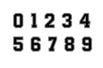 Bold Varsity Sport Number Font Set