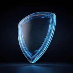 Digital Security Shield Icon with Network Protection