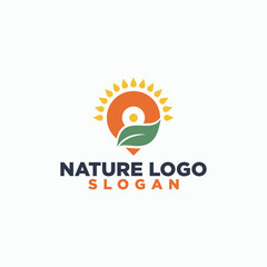 farm point logo concept, vintage logos, nature elements icon design
