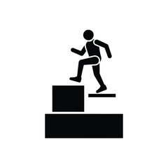 Person climbing stairs silhouette