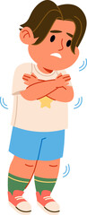 Boy Shivering with Cold