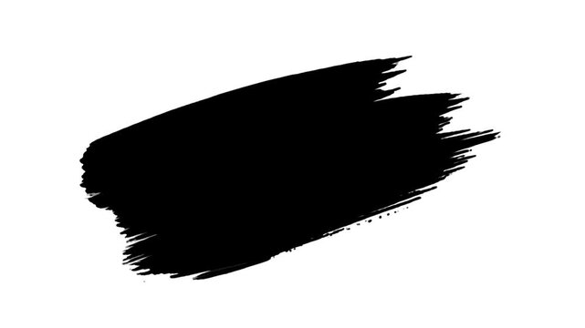 Horizontal black brush animation with green chroma background for keying	