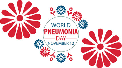 Modern and simple World Pneumonia Day banner graphic on white background, ideal for medical campaigns and promotions