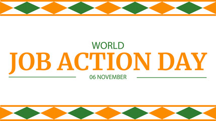 World Job Action Day banner design in clean modern style on white background, perfect for career awareness campaigns