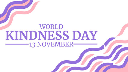 World Kindness Day banner design in clean modern style on white background, perfect for awareness and celebrations