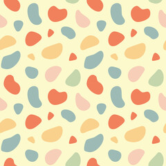 Abstract terrazzo minimal spot seamless vector pattern.