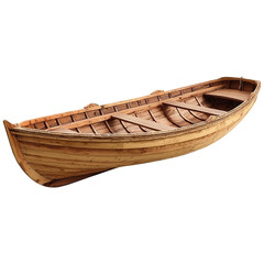 Classic traditional wooden rowboat design rustic nautical maritime vessel