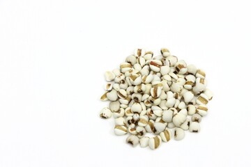 Job's tears or Adlay millet white background