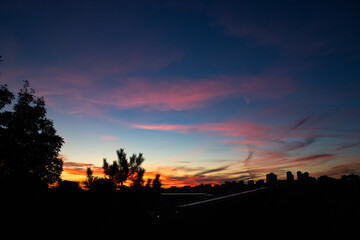 sunset over the city