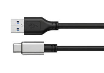 USB 3.0 Type-C cable on a neutral background, capturing the essence of modern technology and data transfer