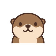 Adorable otter head with big smile