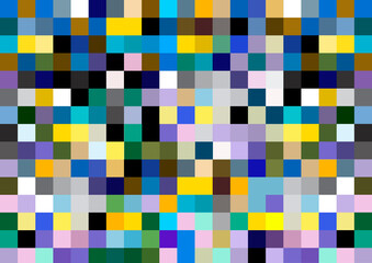 A mosaic of colored squares. Abstract background.