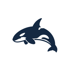 Obraz premium Dynamic Orca Killer Whale Graphic Icon. Majestic Marine Mammal Symbol for Ocean, Aquatic Life, Wildlife, and Nature Design.